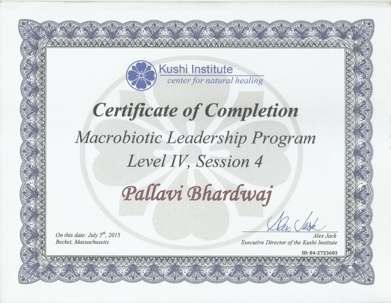 Macrobiotic Leadership Program — Level IV, Session 4