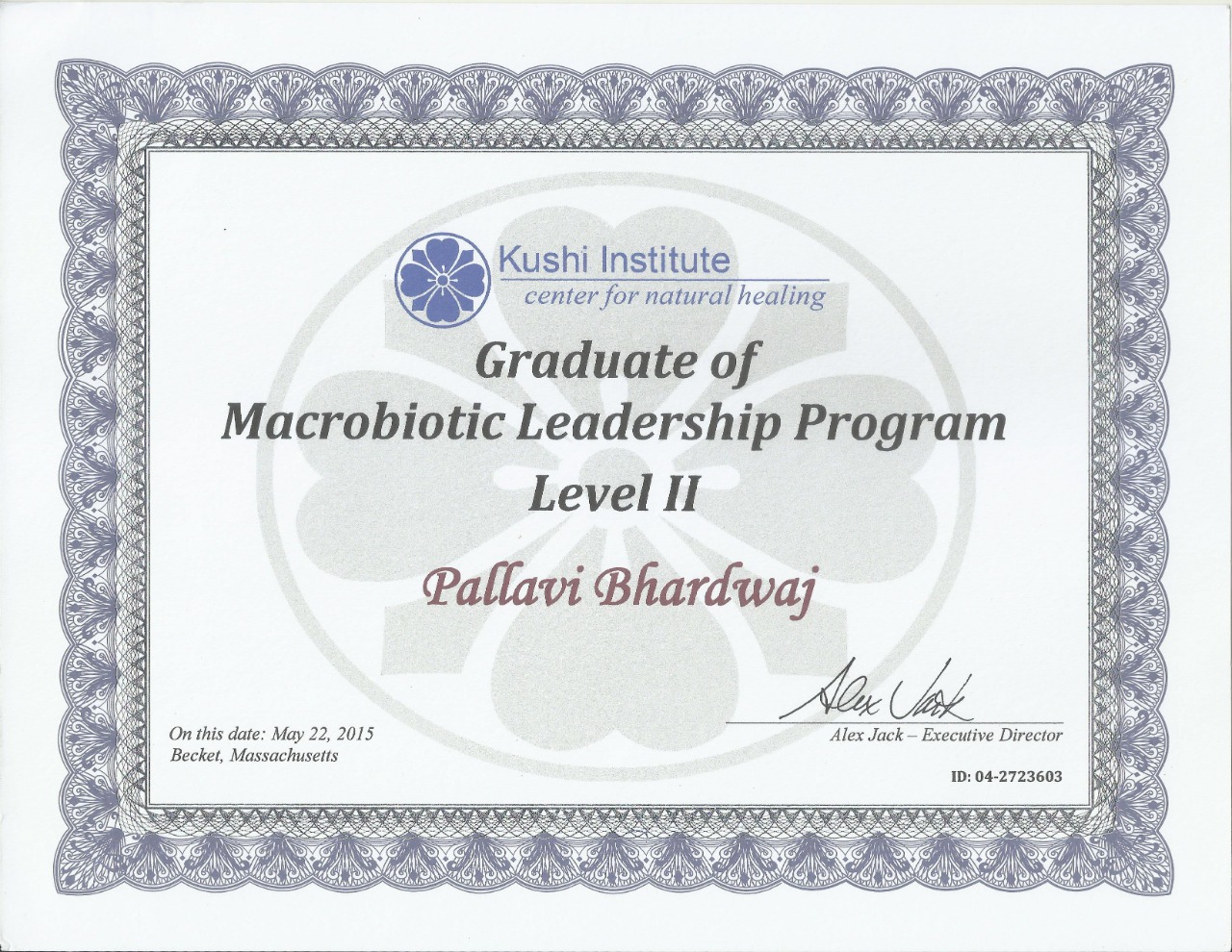 Macrobiotic Leadership Program — Level II, Kushi Institute