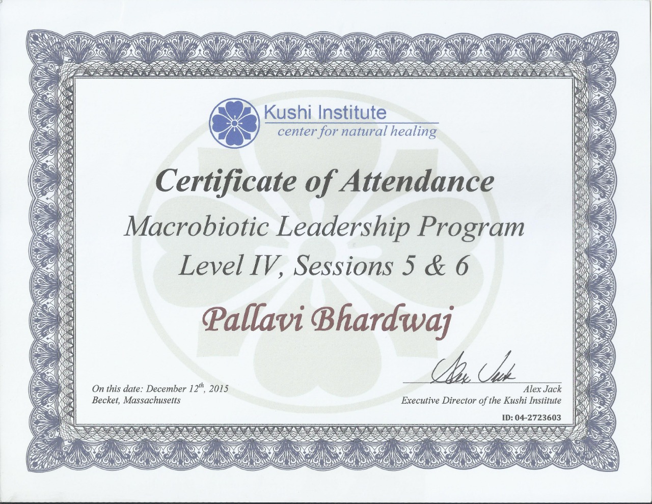 Macrobiotic Leadership Program — Level IV, Sessions 5 & 6